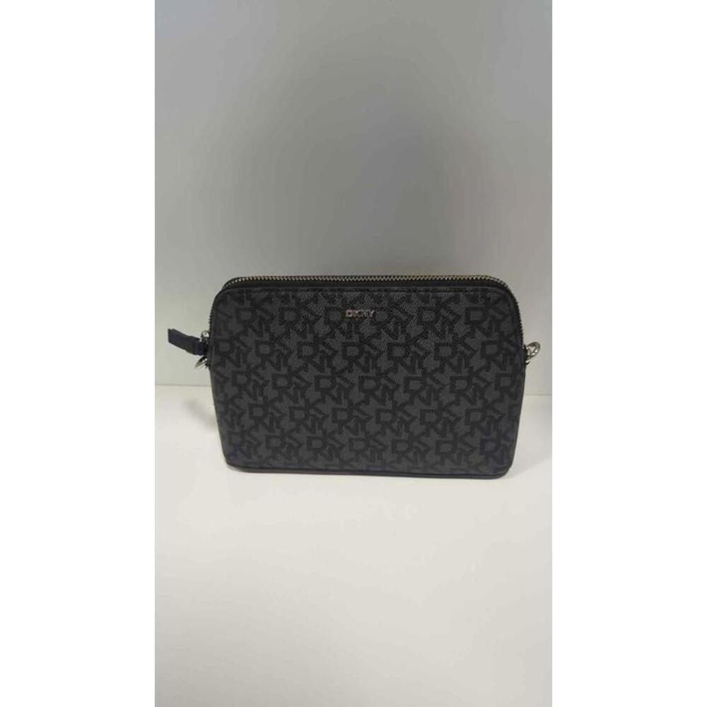 DKNY Monogram Black Grey Clutch W/ Chain